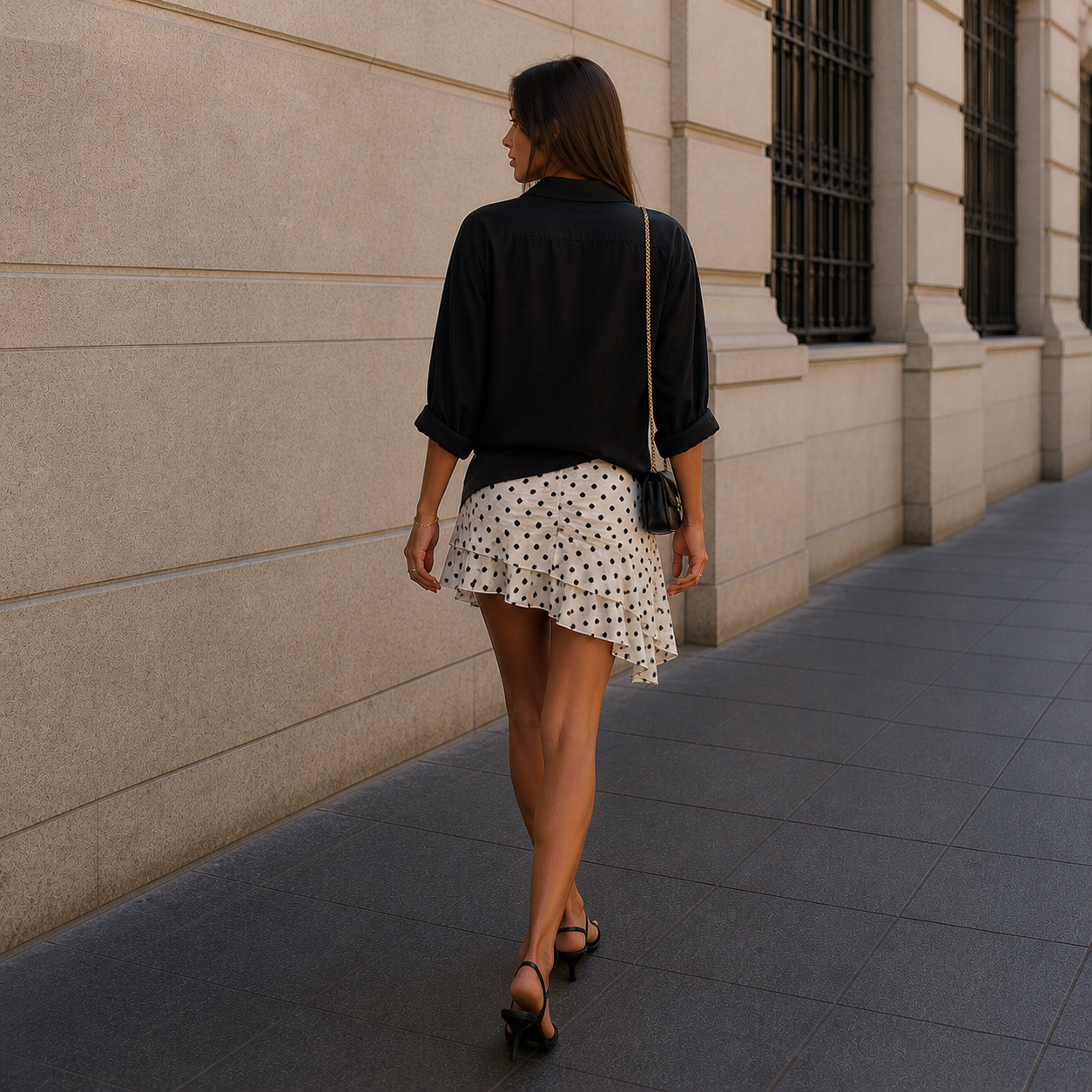 Ravello Asymmetric Dot Skirt