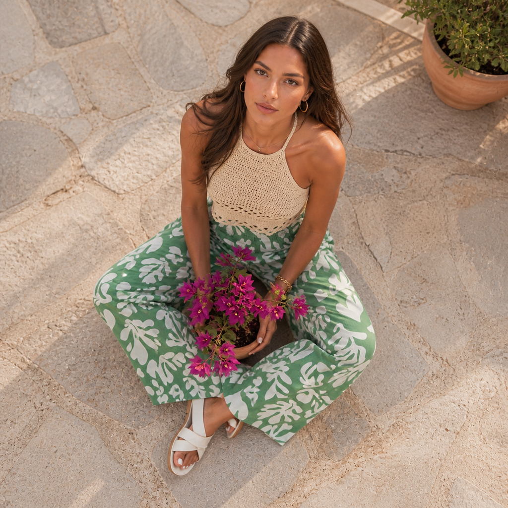 Milos Botanical Wide-Leg
