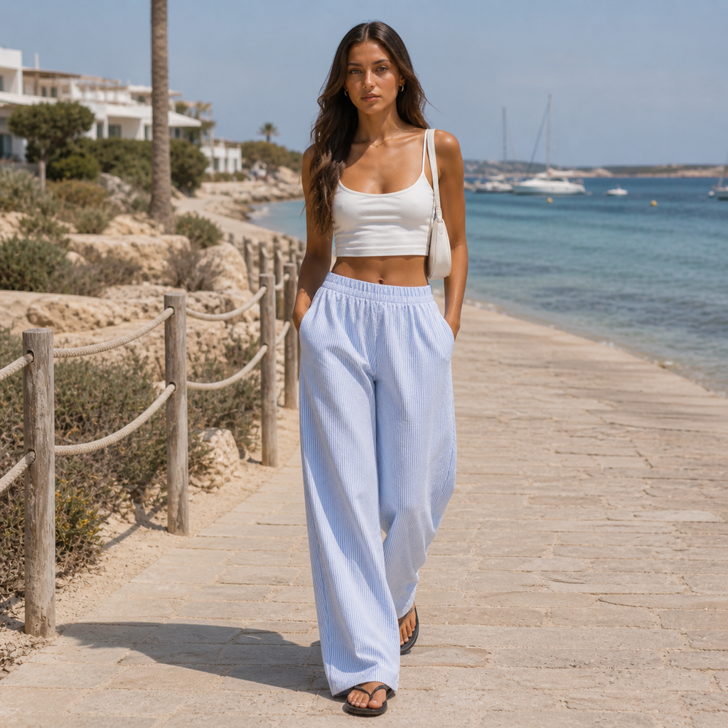 Capri Stripe Wide-Leg