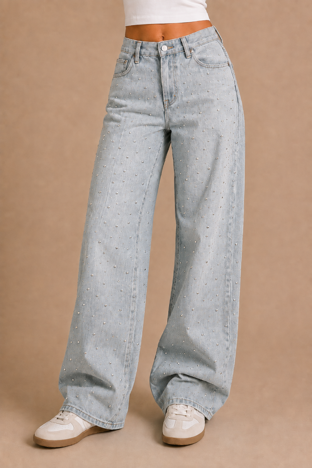 Asti Rhinestone Wide Leg Jeans