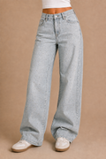 Asti Rhinestone Wide Leg Jeans