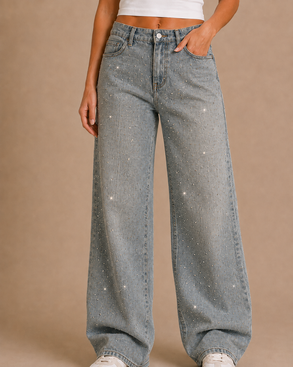 Orvieto Rhinestone Wide Leg Jeans