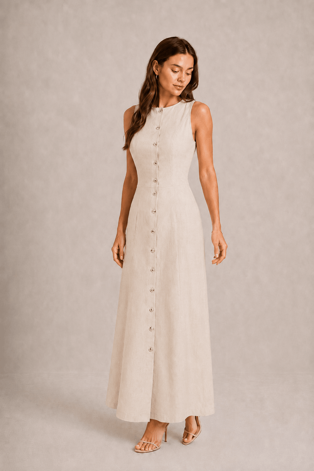 Siena Button Front Midi Dress
