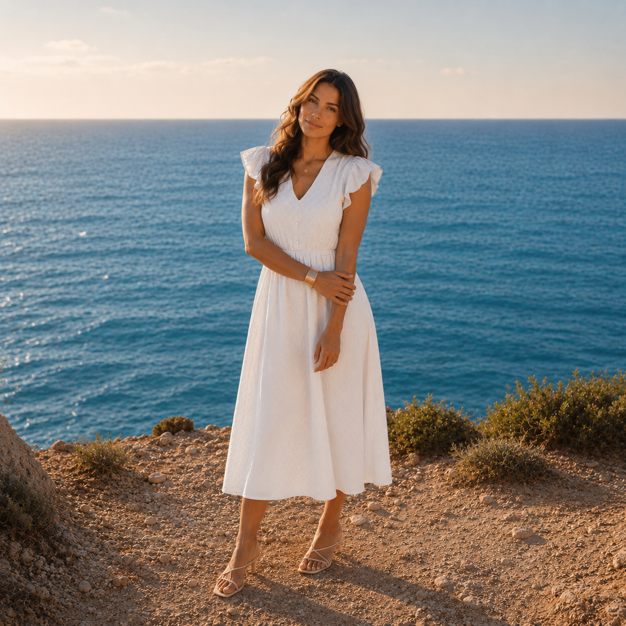 Marseille Button Midi Dress