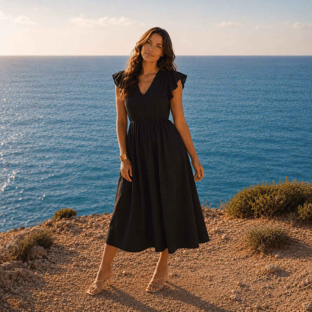 Marseille Button Midi Dress