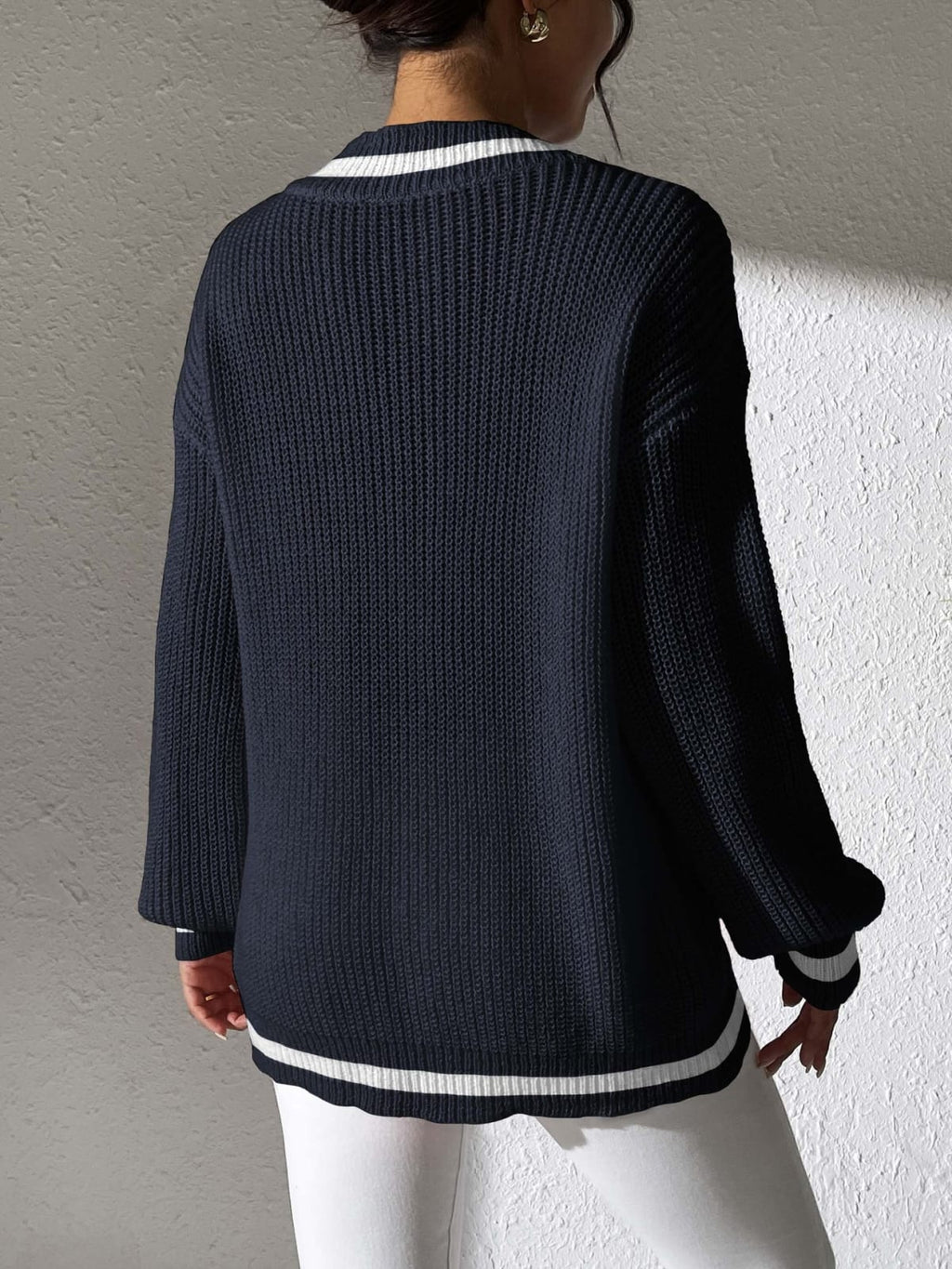 Arezzo Striped Trim Sweater