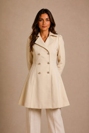 Siena Double-Breasted Flared Coat