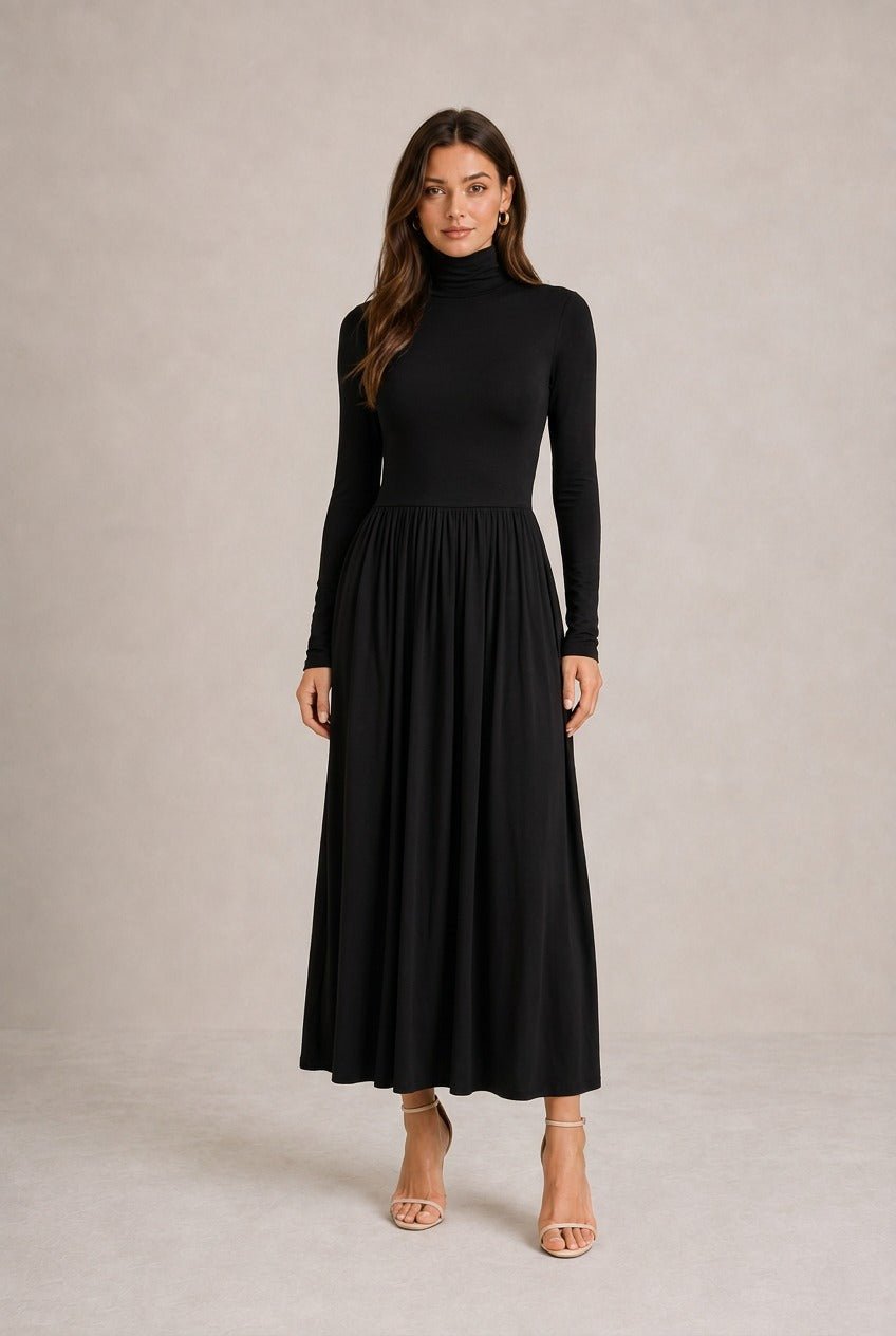 Siena Gathered-Waist Midi Dress
