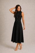 Siena Star Studded Mock Neck Midi Dress