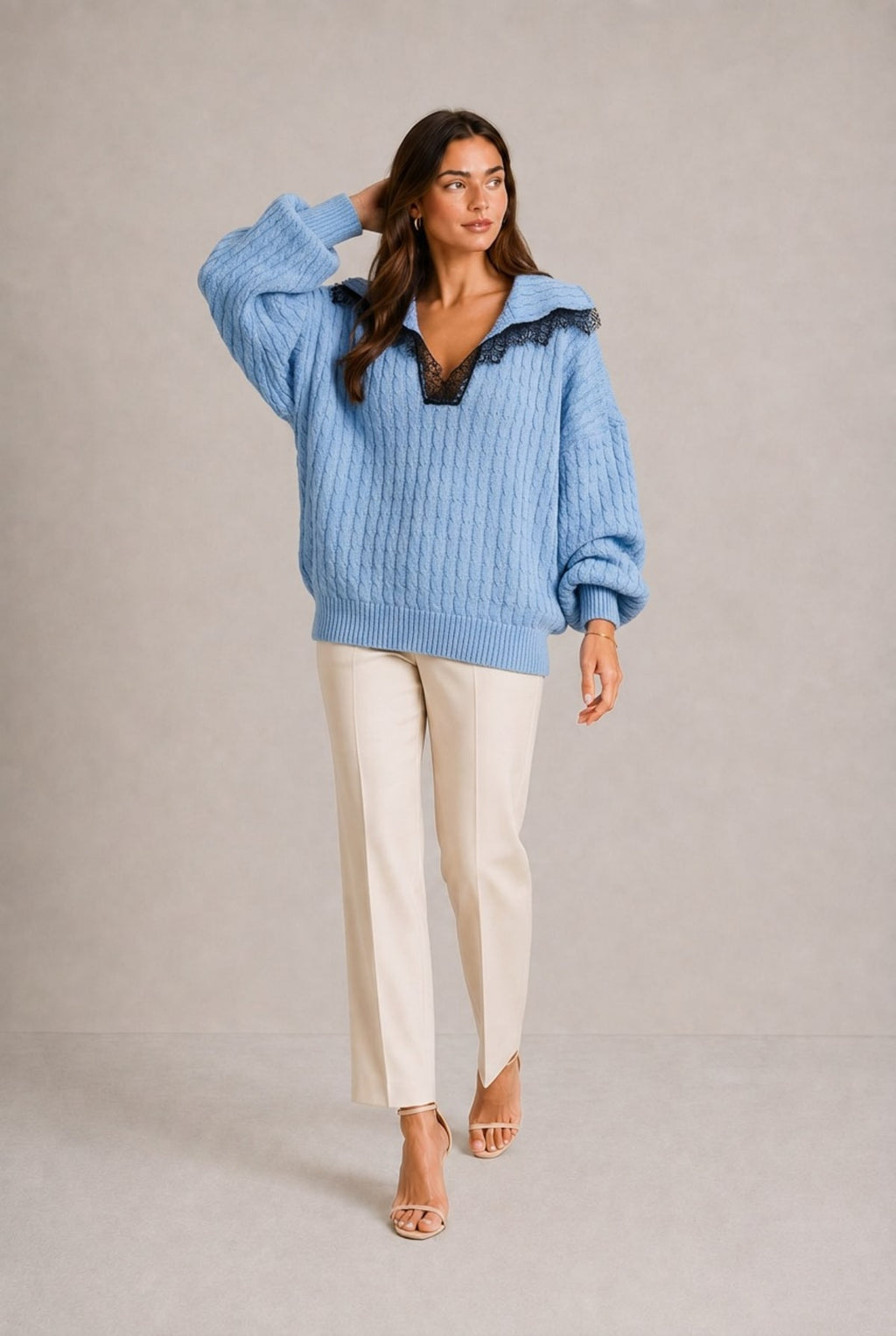 Chianti Lace-Trim Sweater