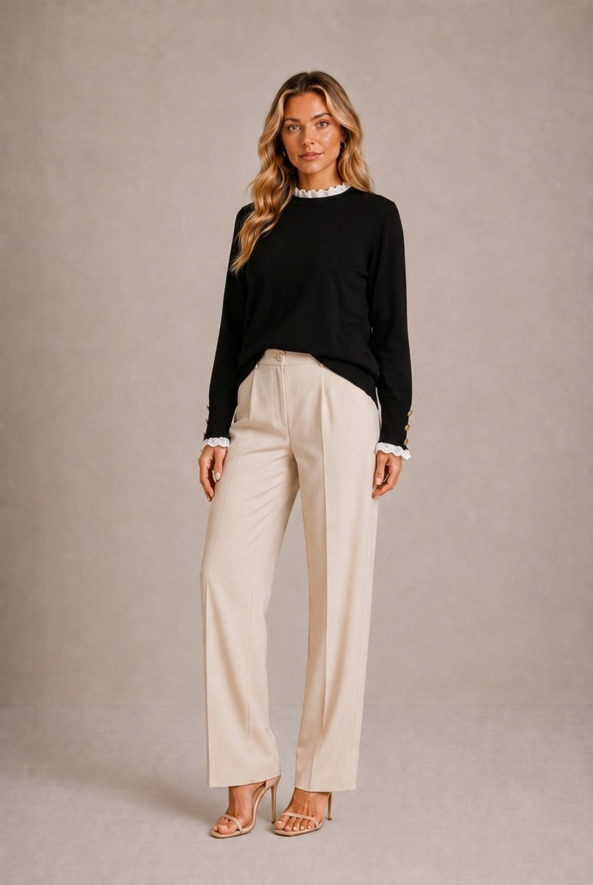 Annecy Lace Trim Sweater
