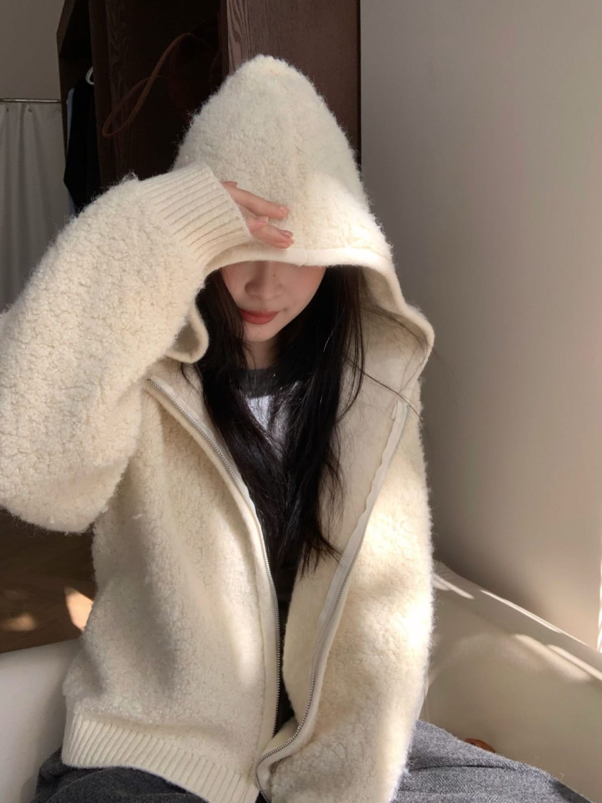 Barolo Fuzzy Hooded Sweater