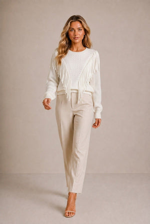 Barolo Fringe Knit Sweater