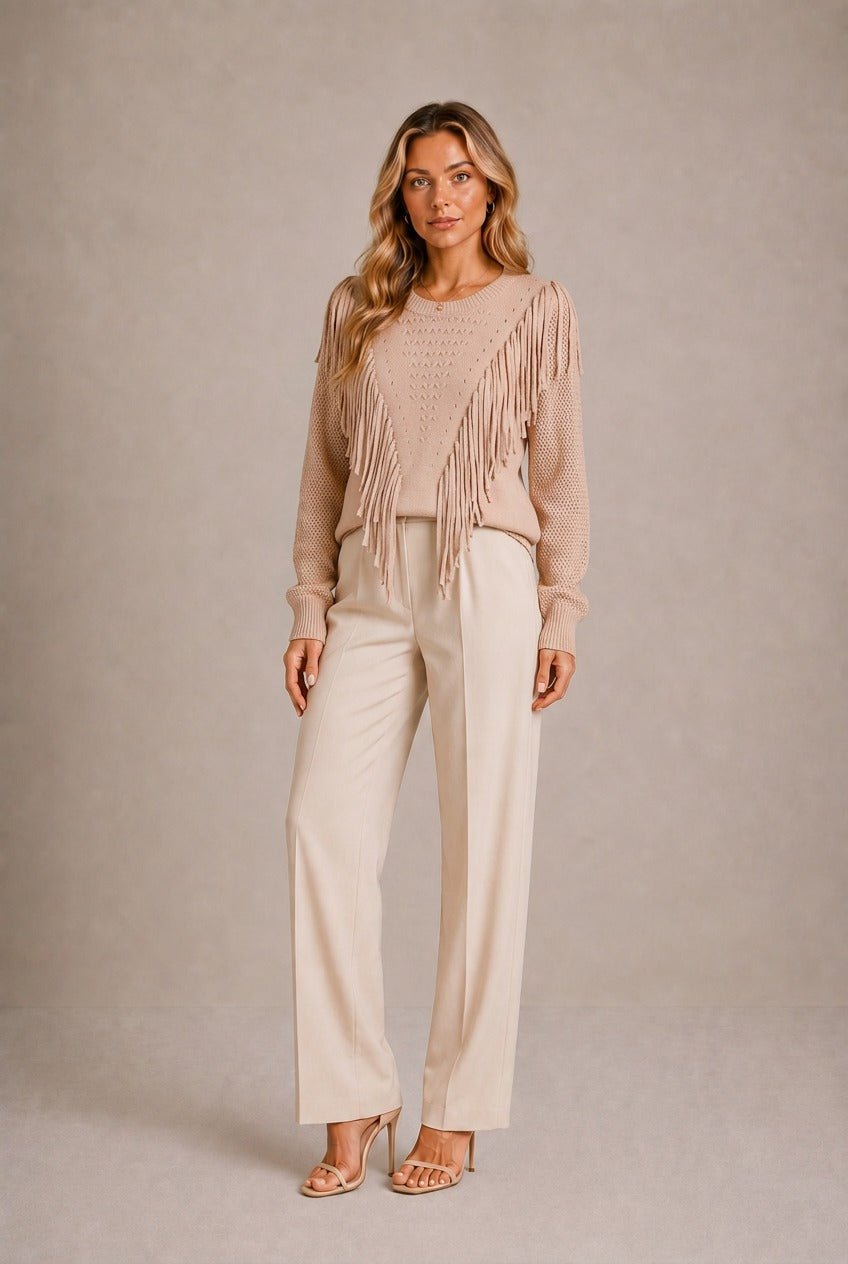 Barolo Fringe Knit Sweater
