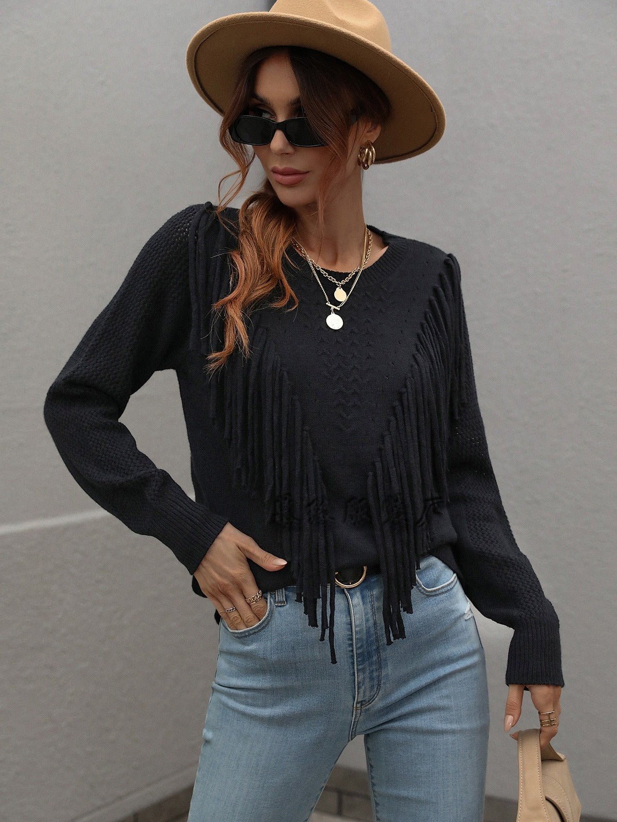 Barolo Fringe Knit Sweater