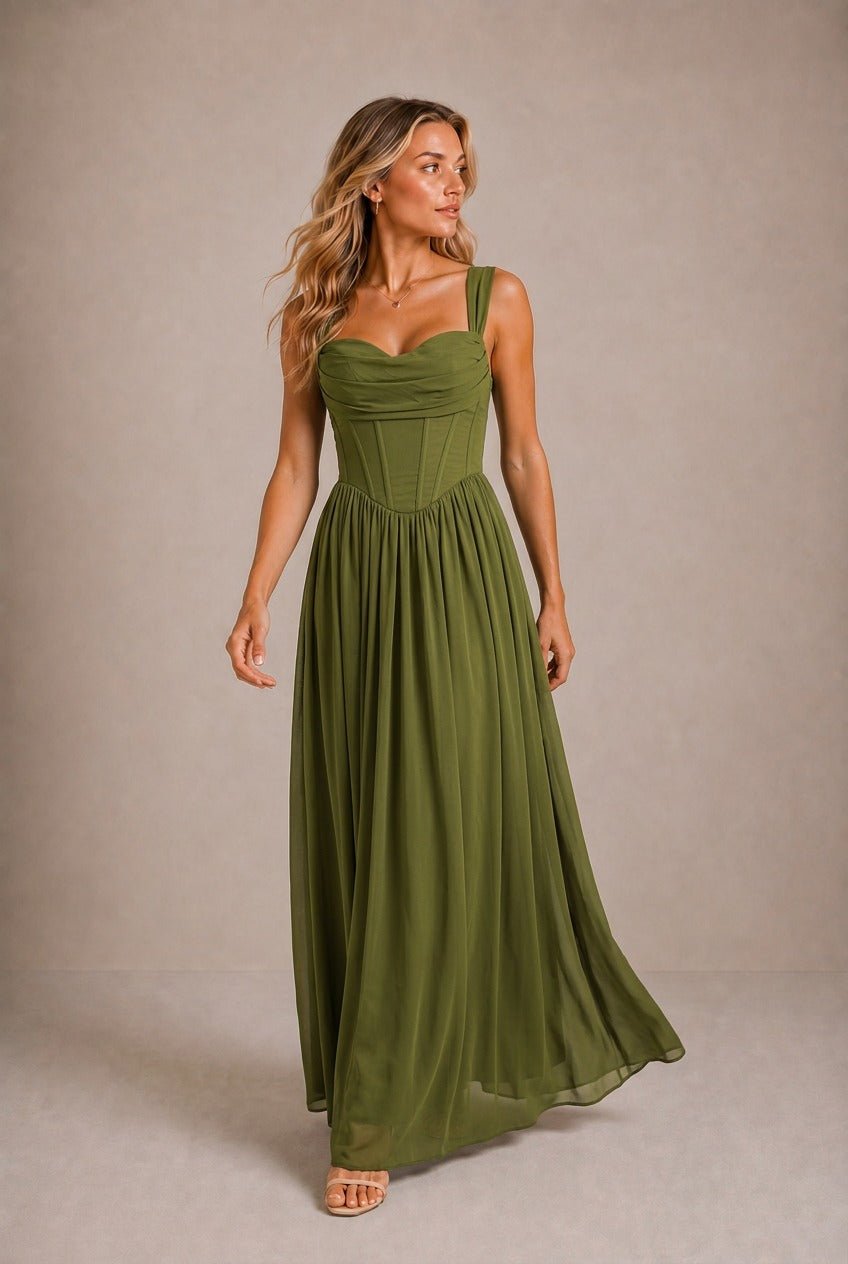 Gordes Corset A-Line Maxi Dress