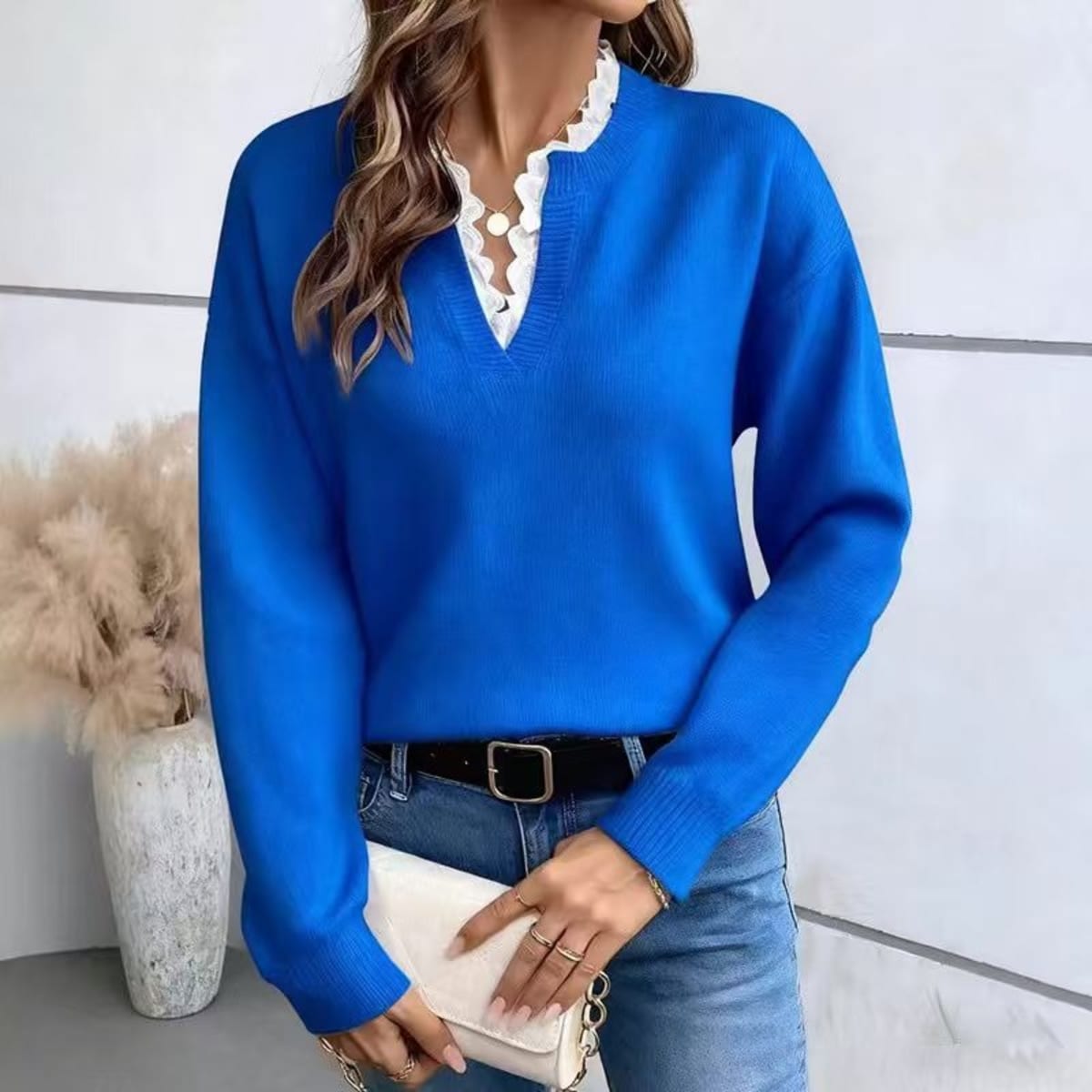 Barolo Lace Trim Sweater