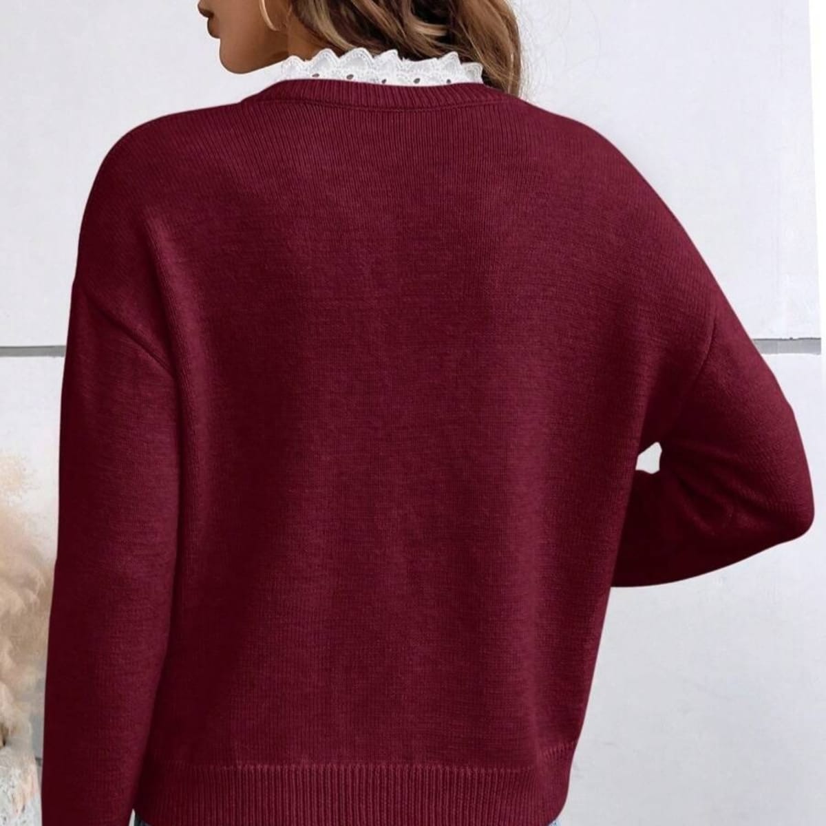 Barolo Lace Trim Sweater