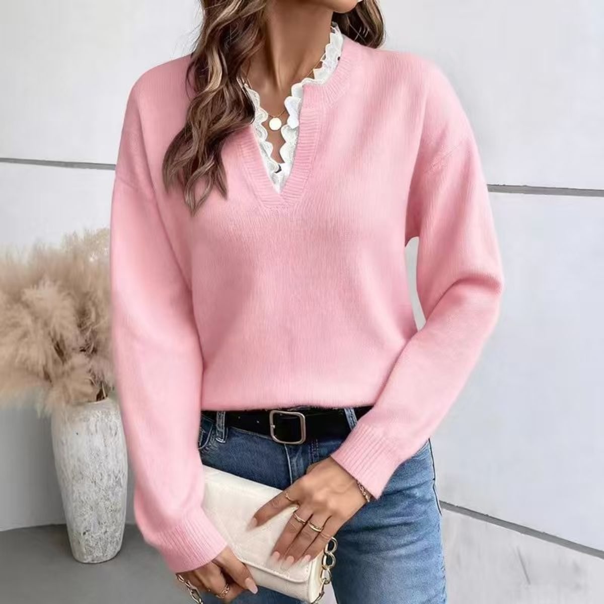 Barolo Lace Trim Sweater