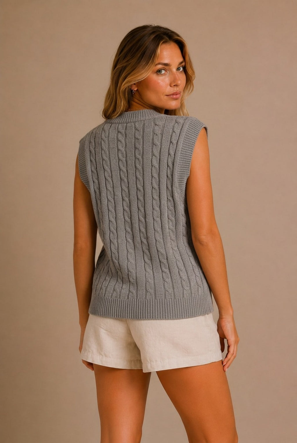 Todi Cable-Knit Sweater Vest