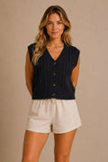 Todi Cable-Knit Sweater Vest