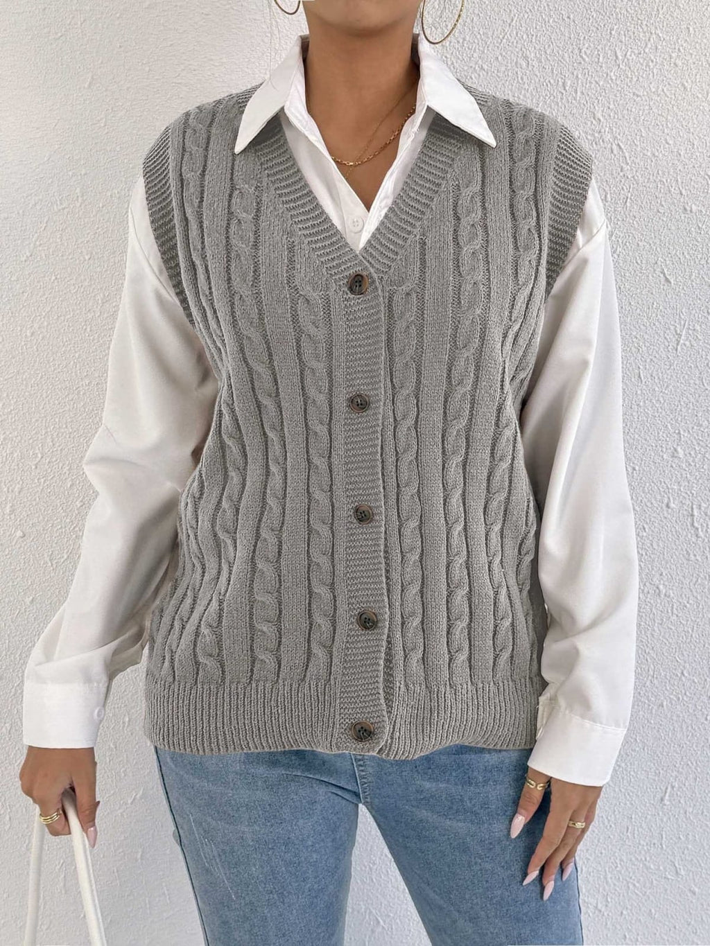 Todi Cable-Knit Sweater Vest
