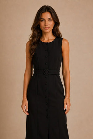 Cortona Button Front Midi Dress