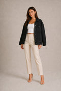 Annecy Oversized Hooded Denim Jacket