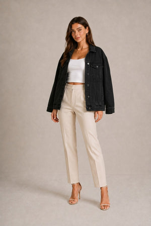 Annecy Oversized Hooded Denim Jacket