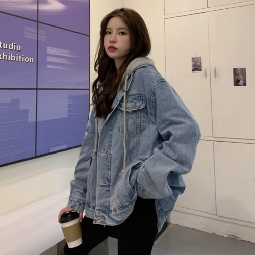 Annecy Oversized Hooded Denim Jacket