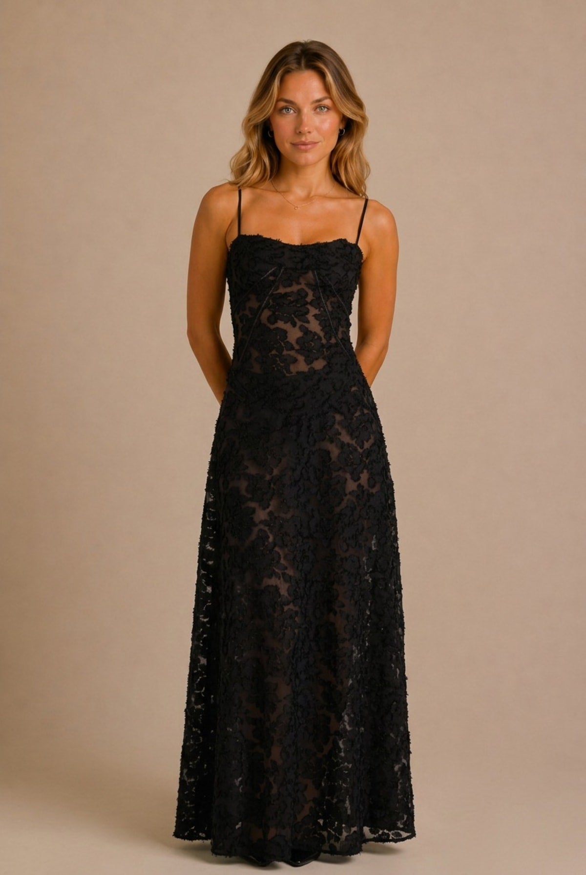 Beaune Floral Lace Maxi Dress