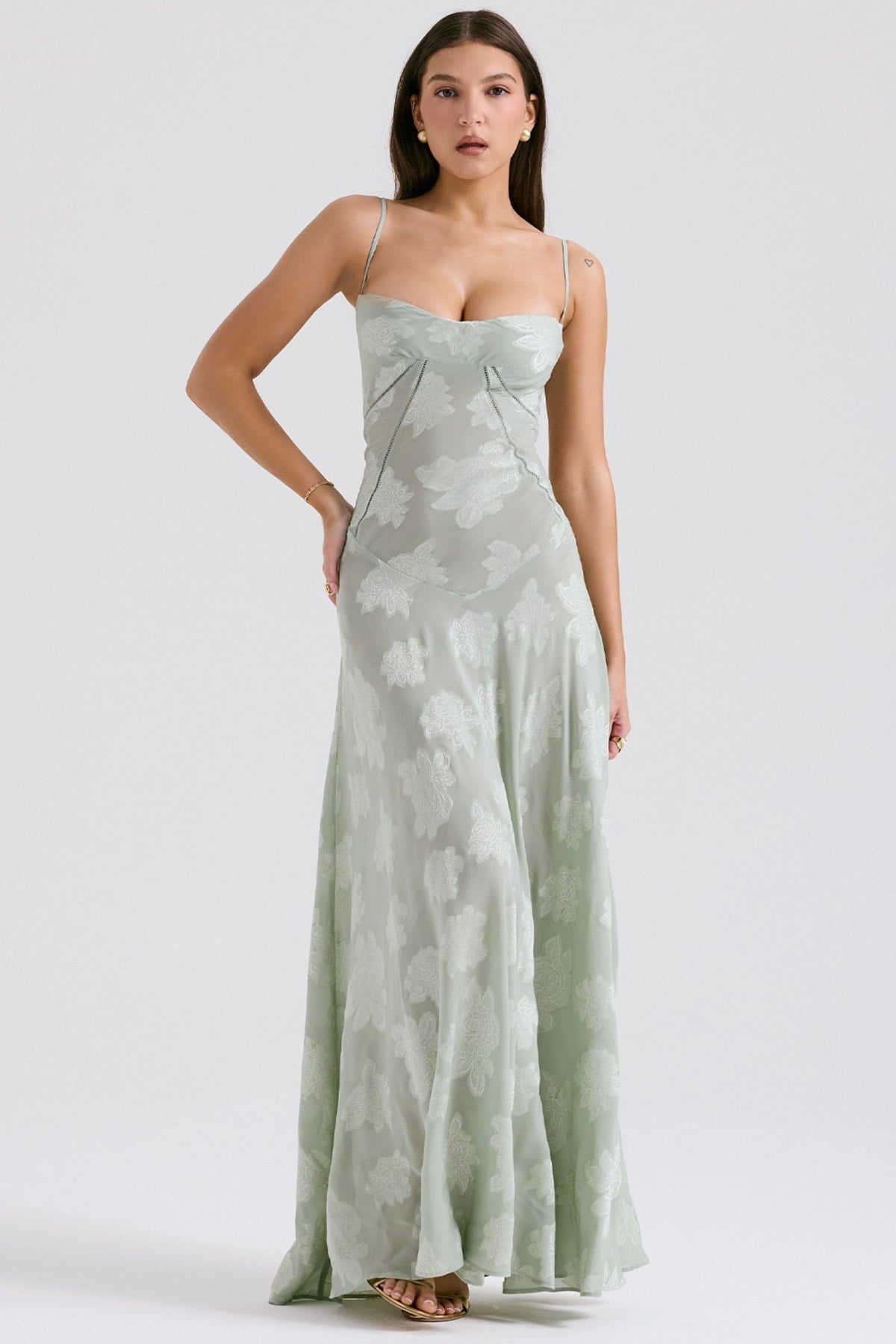 Beaune Floral Lace Maxi Dress