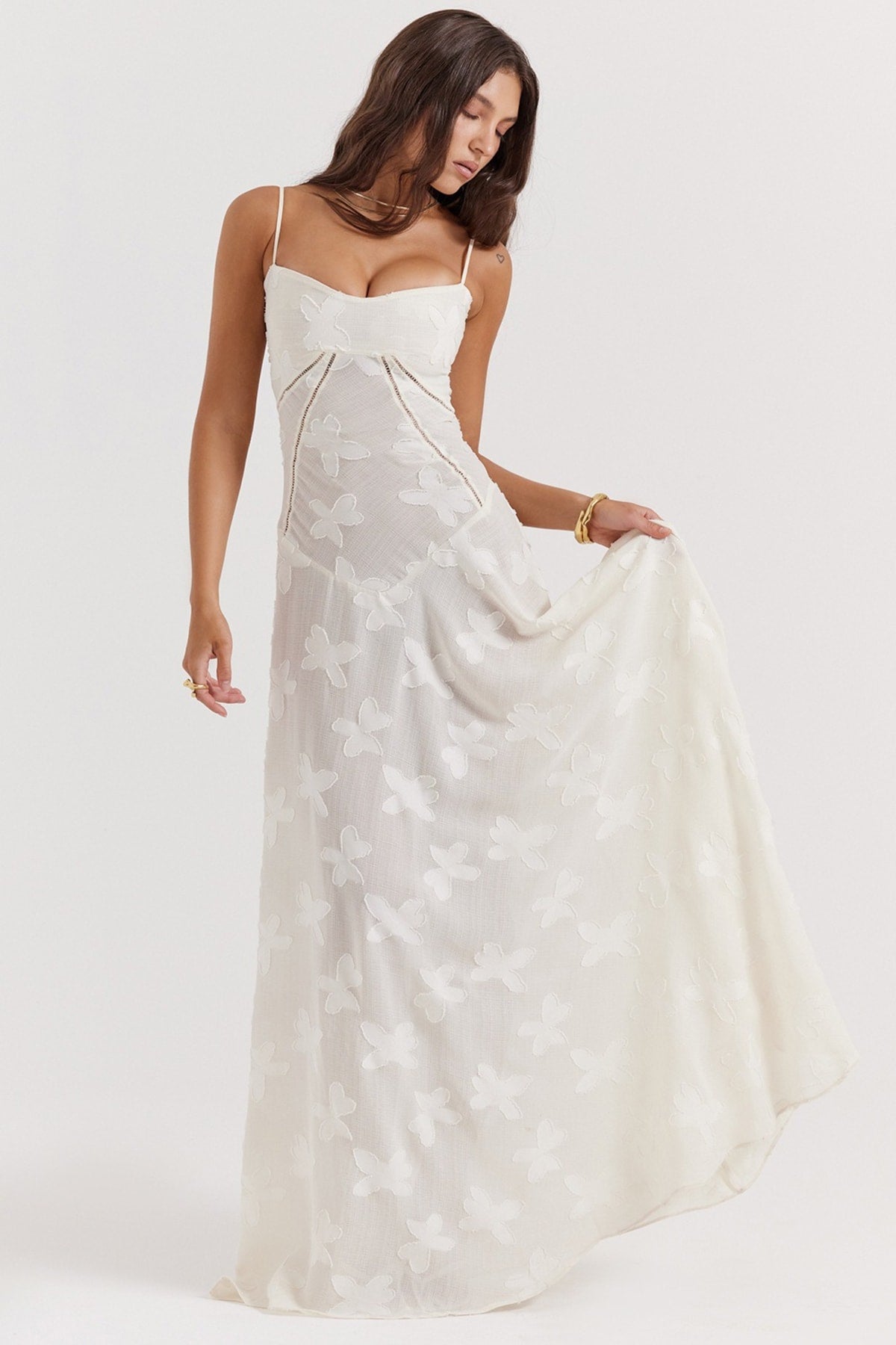Beaune Floral Lace Maxi Dress