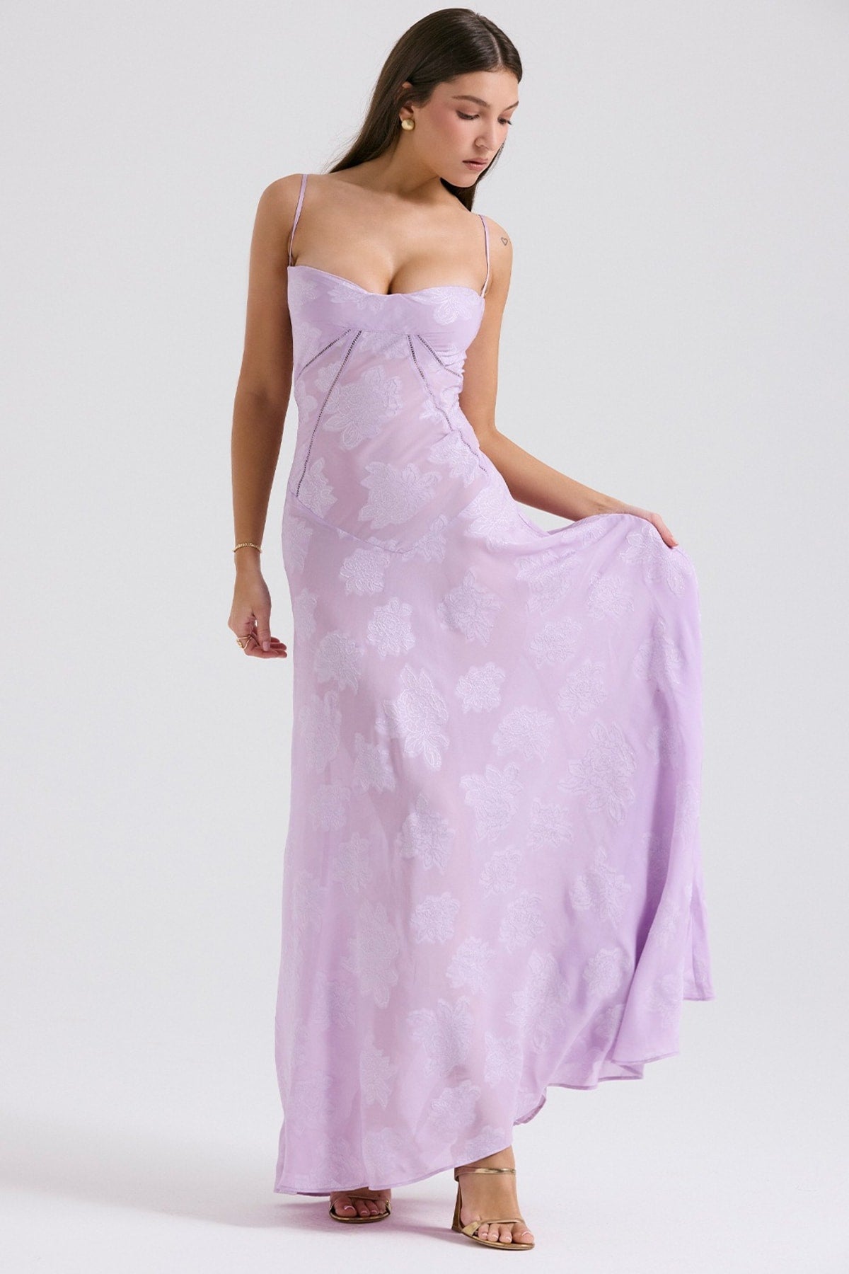 Beaune Floral Lace Maxi Dress