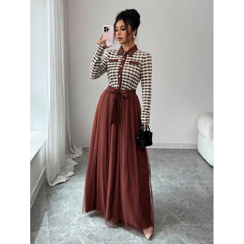 Siena Plaid Maxi Dress