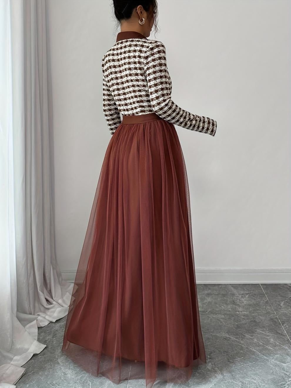 Siena Plaid Maxi Dress