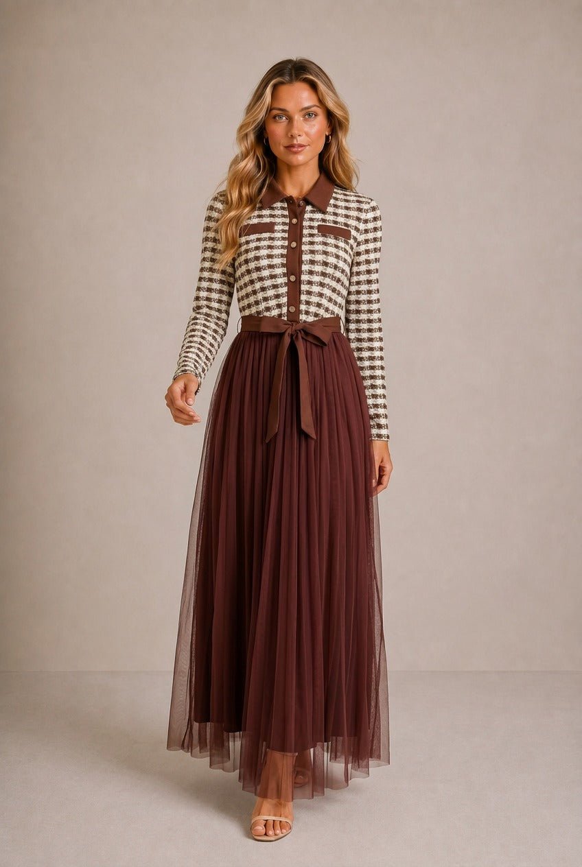 Siena Plaid Maxi Dress