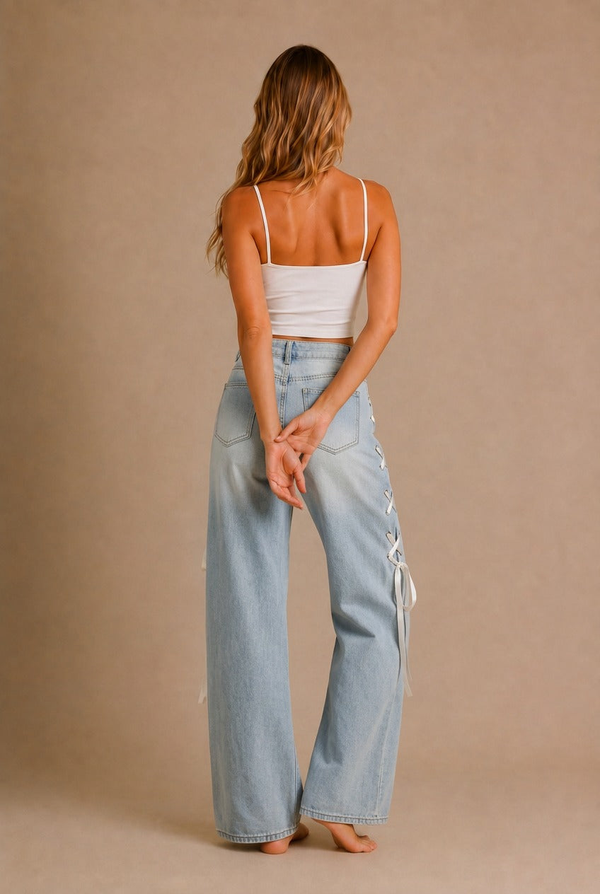 Assisi Bow Wide Leg Jeans