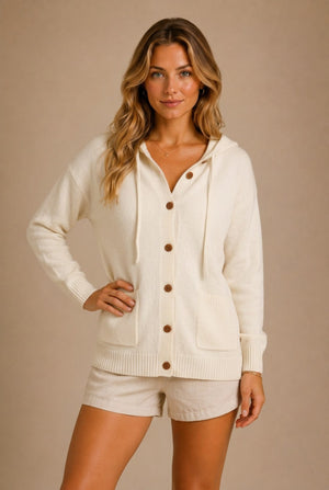 Cortona Button-Front Cardigan Sweater