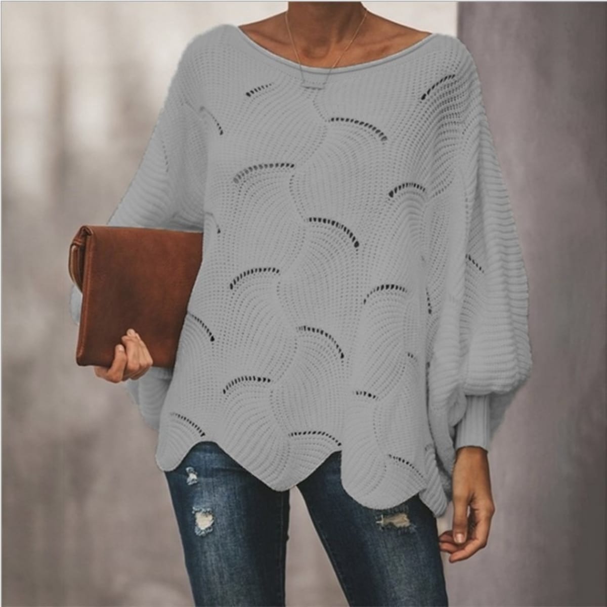 Gordes Openwork Scalloped Sweater