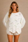 Gordes Openwork Scalloped Sweater