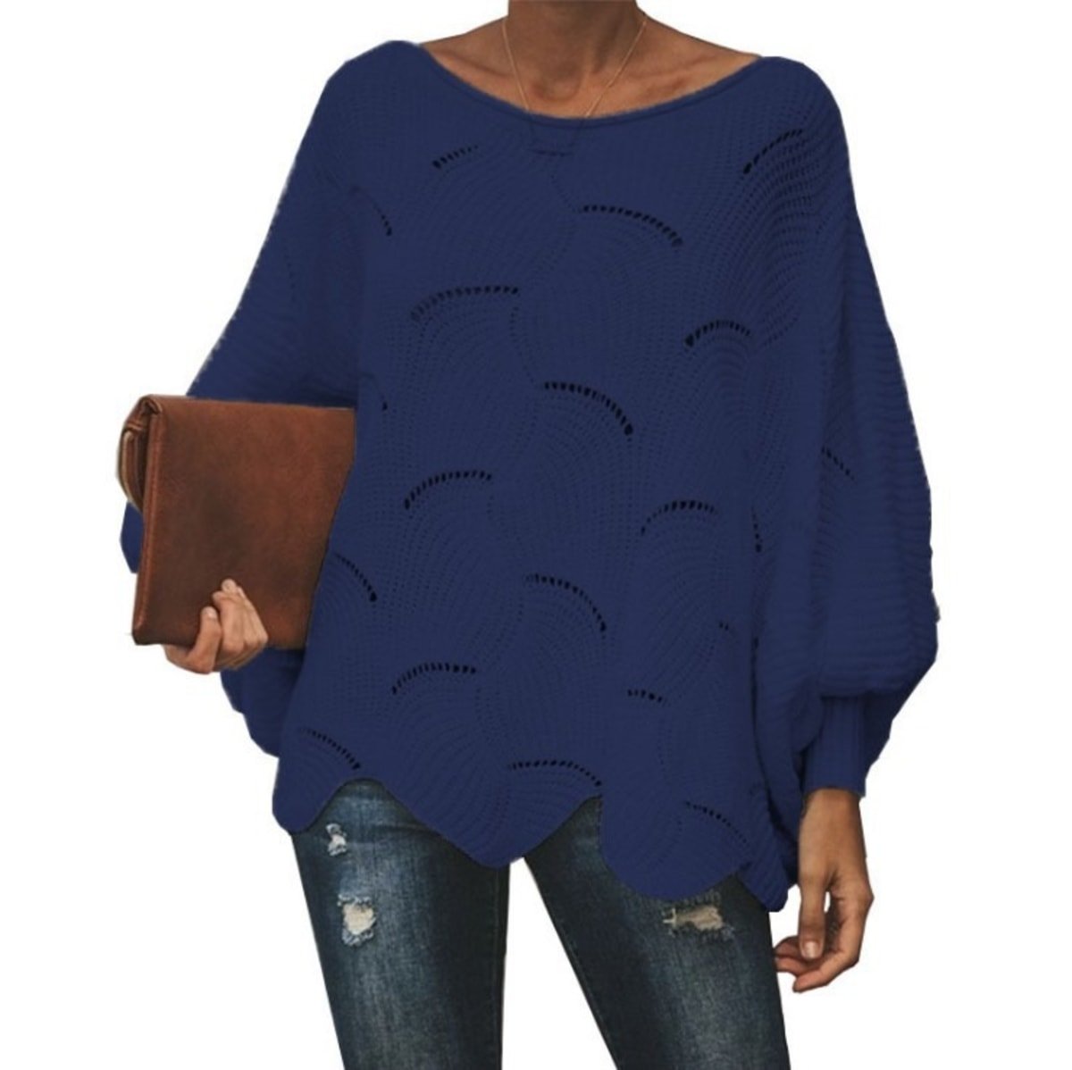 Gordes Openwork Scalloped Sweater