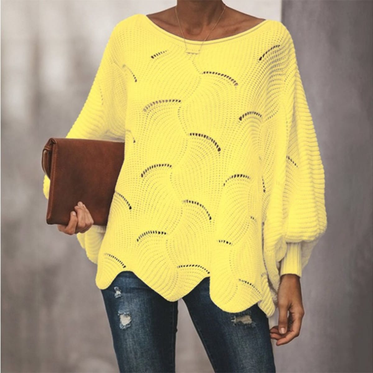 Gordes Openwork Scalloped Sweater