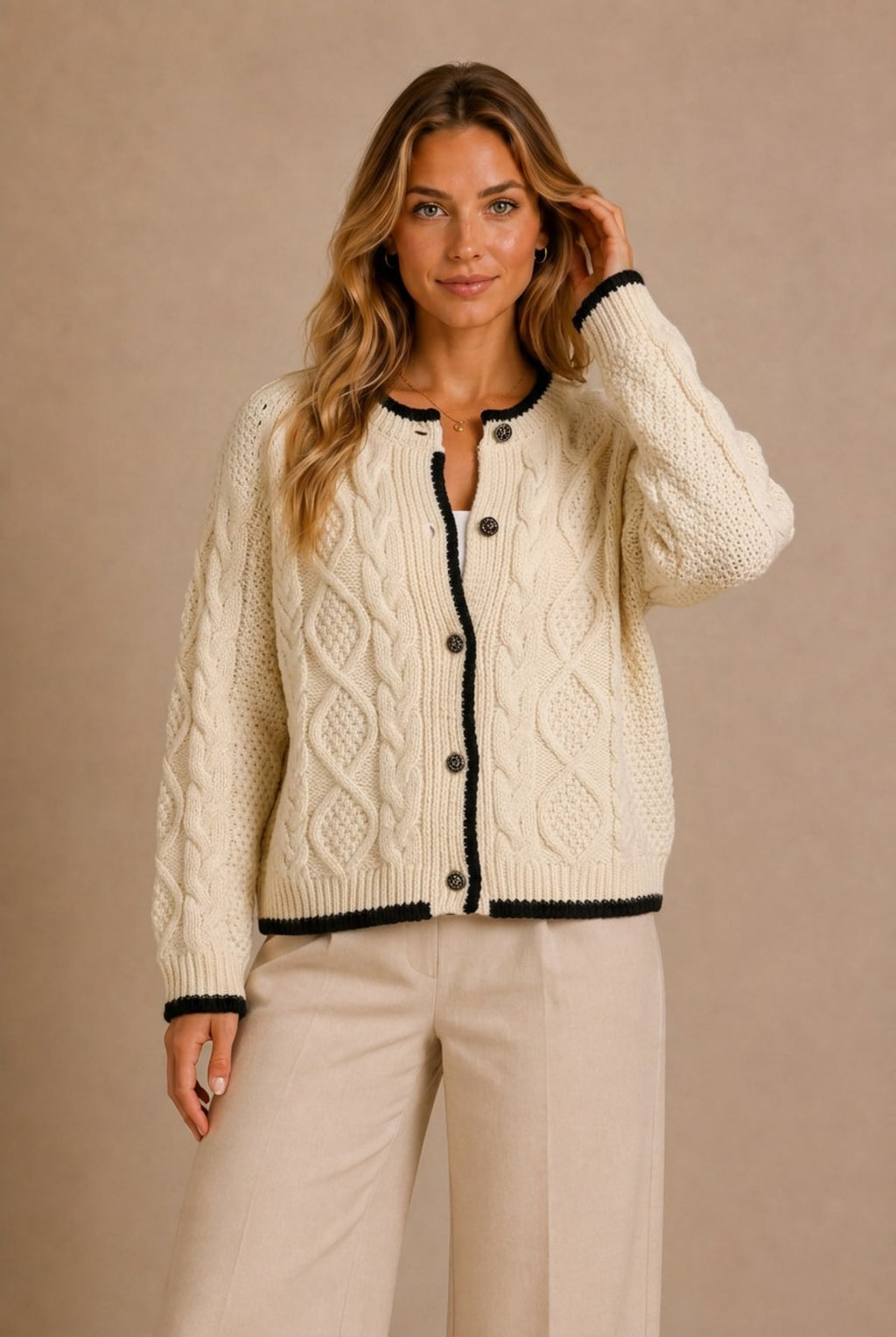 Barolo Cable-Knit Cardigan