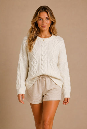 Siena Cable-Knit Pullover Sweater
