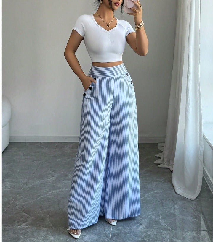 Gordes Striped Wide-Leg Pants