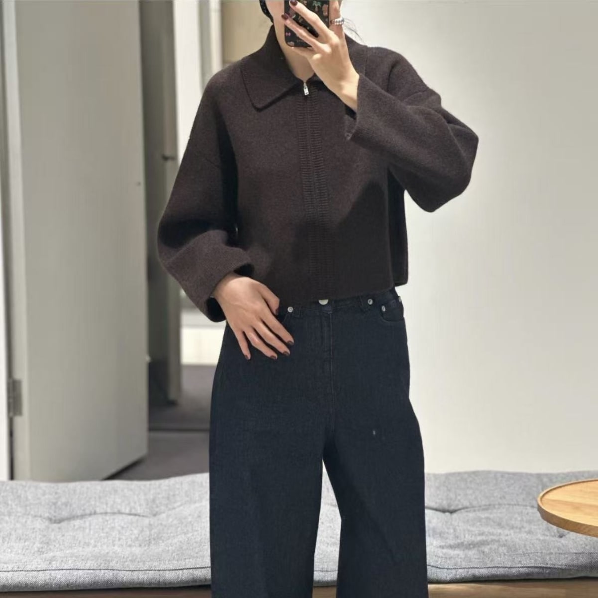 Chianti Collared Cropped Sweater