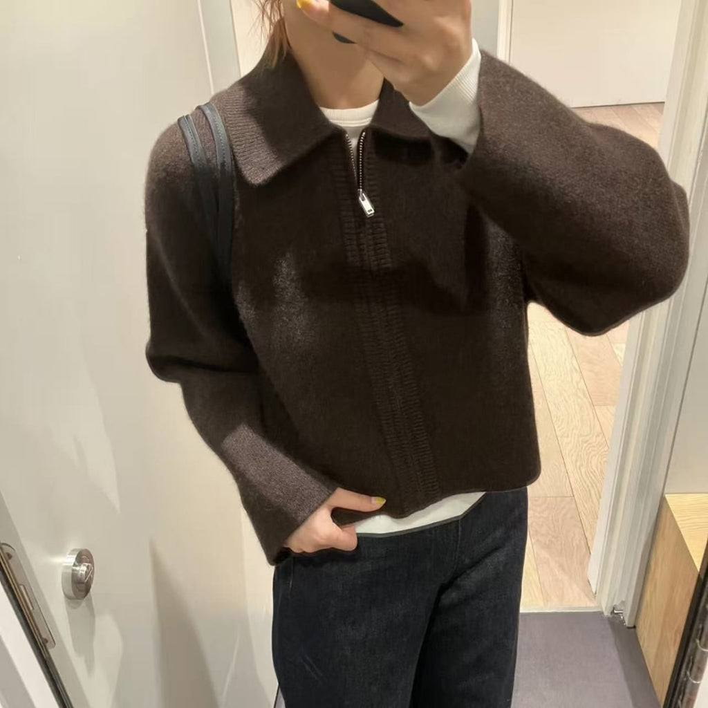 Chianti Collared Cropped Sweater