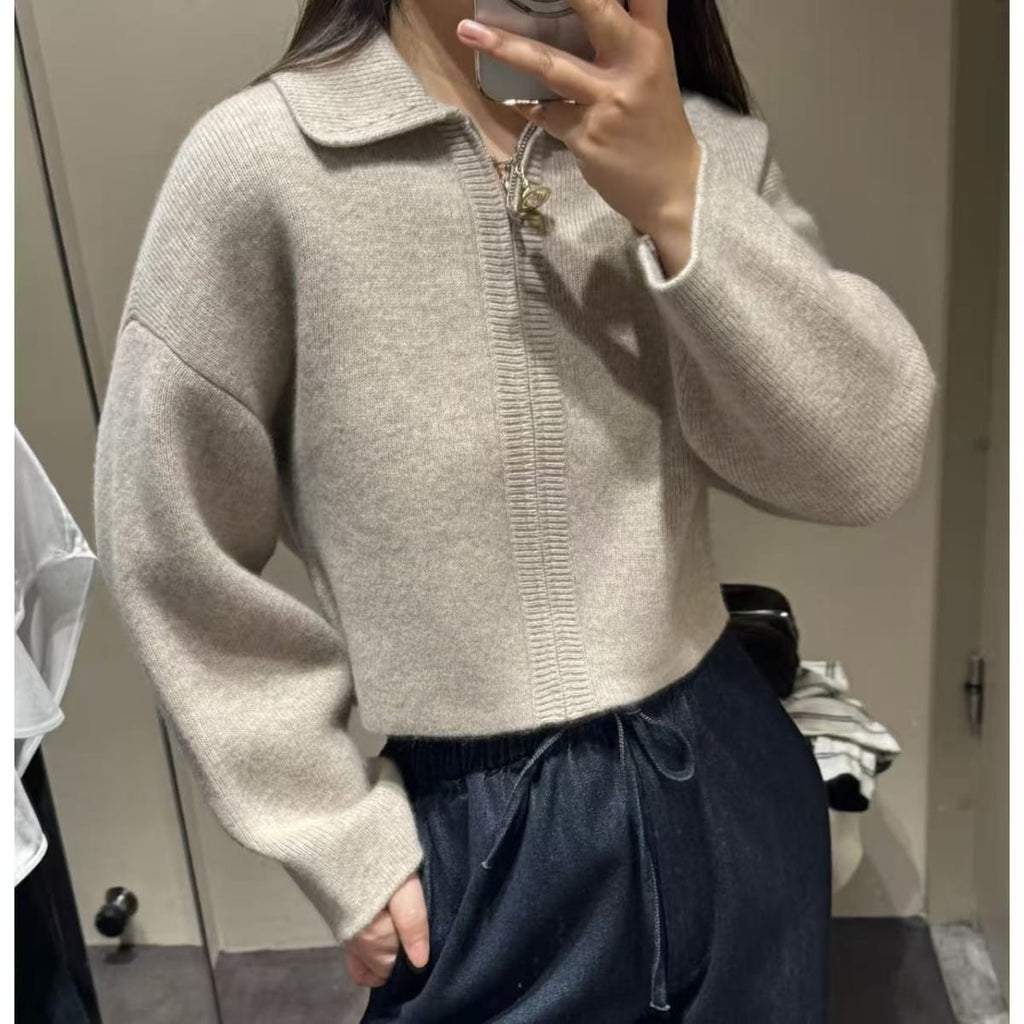Chianti Collared Cropped Sweater