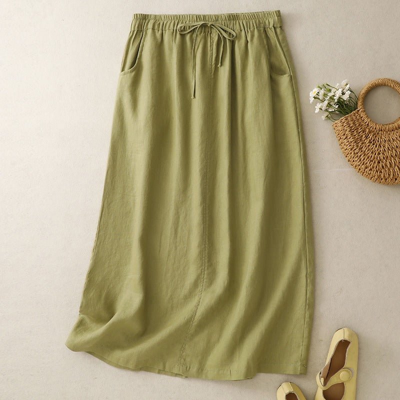 Barbaresco Drawstring A-Line Midi Skirt